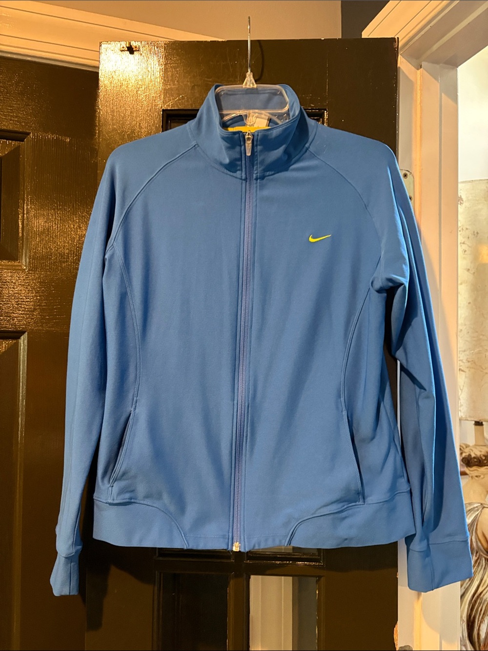 Nike Blue Full-Zip Jacket with Yellow Swoosh